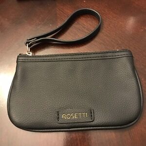 Rosetti Black Pebbled Wristlet